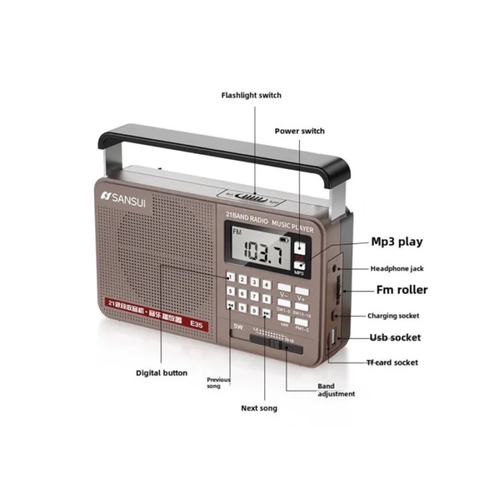 رادیو شارژی SANSUI مدل E35