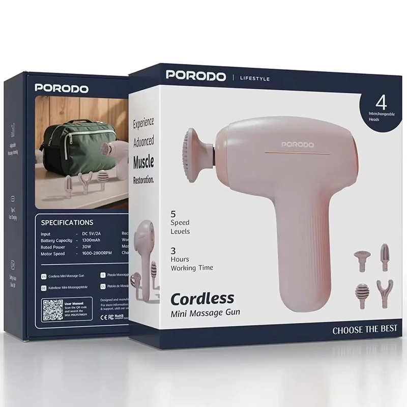 ماساژور تفنگی Porodo Lifestyle Mini Cordless مدل PDLFSTMG01BK