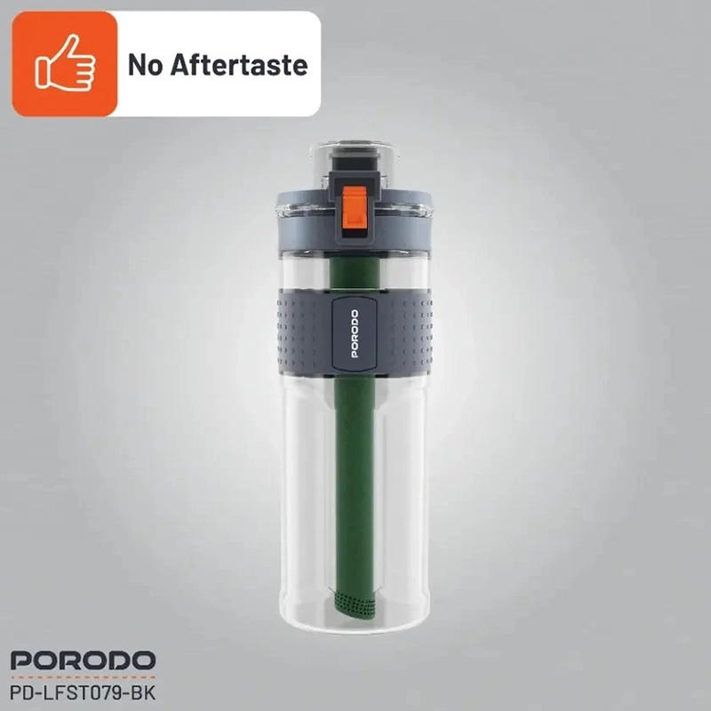بطری آب تصفیه دار پرودو PORODO مدل PD-LFST079-BK دو مرحله ای